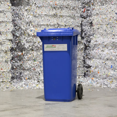 Blue paper recycling bin - ShredPro